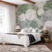 Wall Mural Dense Roses - Painted Large Flowers in Shades of Green on a Gray Background 145180 additionalThumb 2