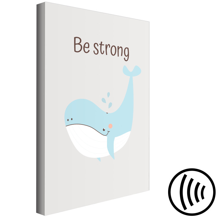 Canvas Art Print Be Strong (1-piece) - whale and motivational slogan for children 146580 additionalImage 6