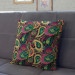 Decorative Microfiber Pillow Colourful teardrops - composition with geometric motif and flowers cushions 146980 additionalThumb 3