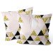 Decorative Velor Pillow Golden kaleidoscope - an abstract geometric glamour composition 147080 additionalThumb 3