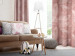 Decorative Curtain Pink wine - graphic leaves in shades of pink in glamour style 147680 additionalThumb 2