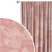 Decorative Curtain Pink wine - graphic leaves in shades of pink in glamour style 147680