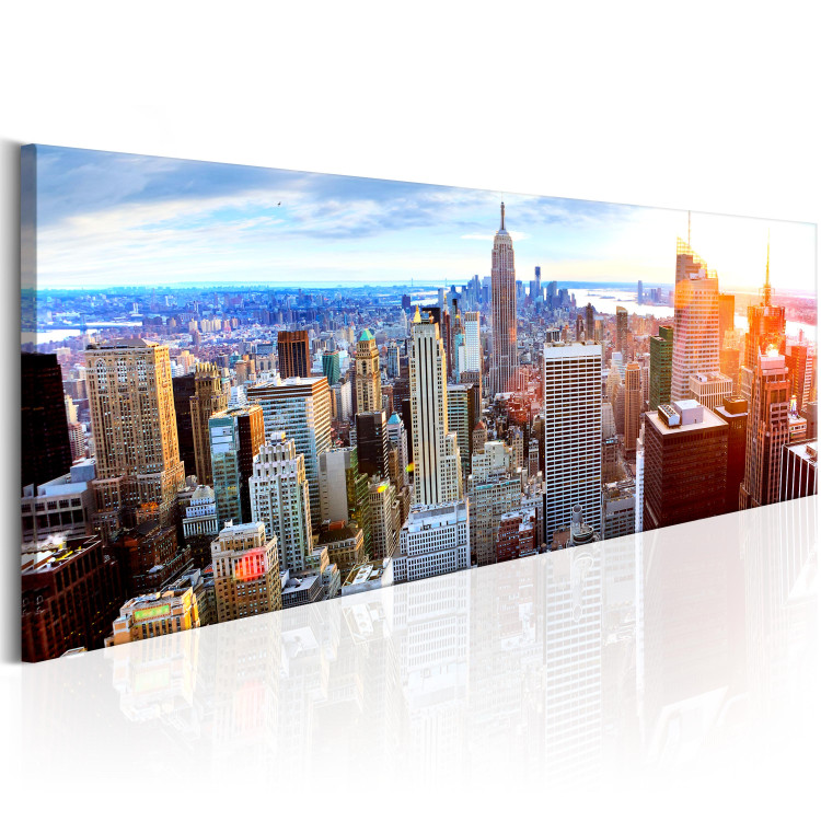 Canvas Print Beautiful Manhattan (1-piece) - New York City skyscrapers and sunrise 149080 additionalImage 2