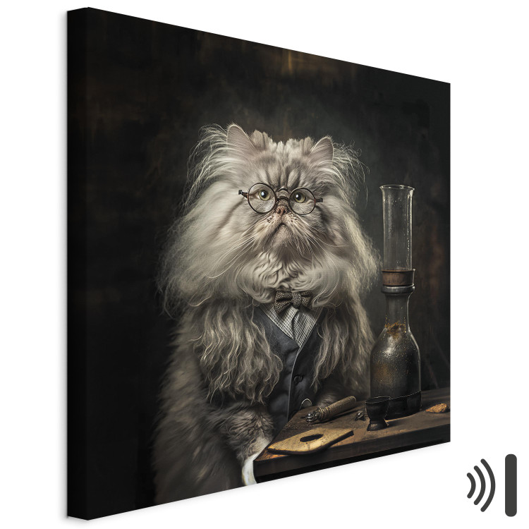 Canvas Print AI Persian Cat - Portrait of a Fantasy Animal in the Guise of a Professor - Square 150180 additionalImage 8
