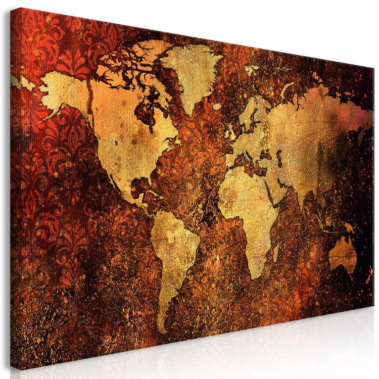 Large canvas print Copper World Map II [Large Format] 150780 additionalImage 2