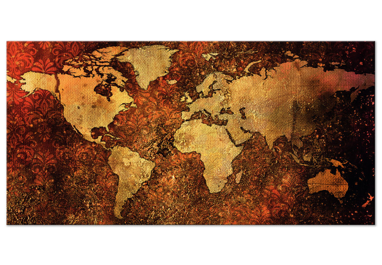 Large canvas print Copper World Map II [Large Format] 150780