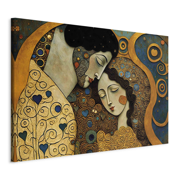 Large canvas print A Hugging Couple - A Mosaic Portrait Inspired by the Style of Gustav Klimt [Large Format] 151080 additionalImage 2