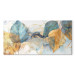 Canvas A Breath of Autumn - Yellow and Blue Leaves on an Abstract Background 151280 additionalThumb 7