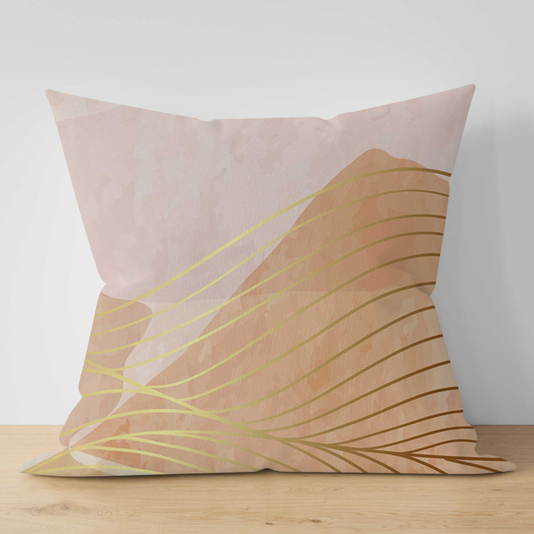 Decorative Microfiber Pillow Orange Hill - An Abstract Composition With a Linear Motif 151380 additionalImage 5