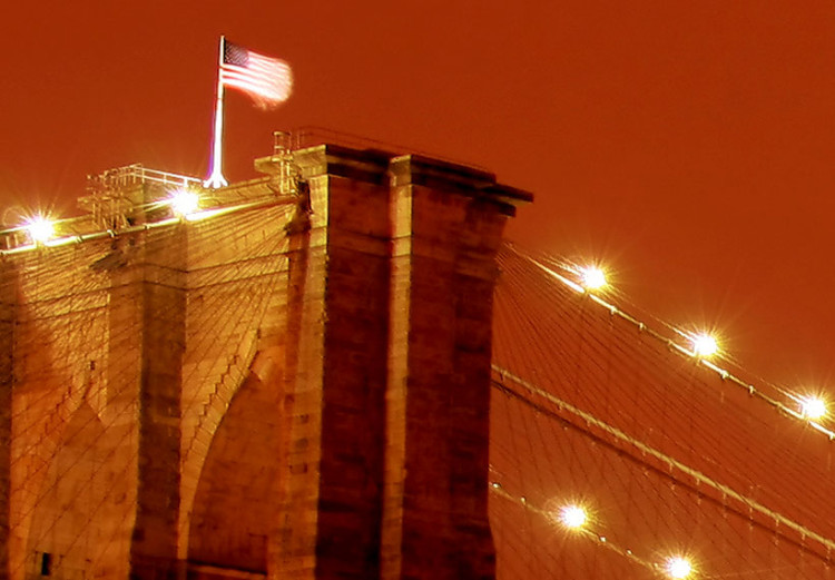 Canvas Art Print New York: Brooklyn Bridge by night 58380 additionalImage 3