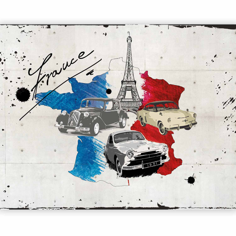 Wall Mural Composition - Map of France in Flag Colours with Cars and Eiffel Tower 60080 additionalImage 5