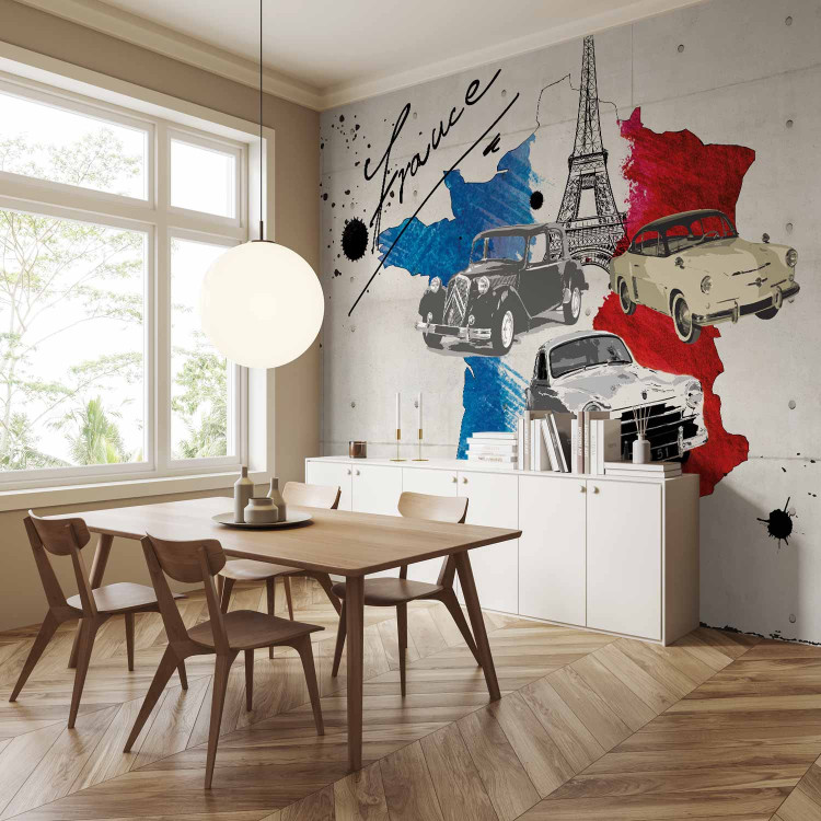 Wall Mural Composition - Map of France in Flag Colours with Cars and Eiffel Tower 60080 additionalImage 7
