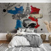 Wall Mural Composition - Map of France in Flag Colours with Cars and Eiffel Tower 60080 additionalThumb 2