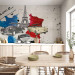Wall Mural Composition - Map of France in Flag Colours with Cars and Eiffel Tower 60080 additionalThumb 6
