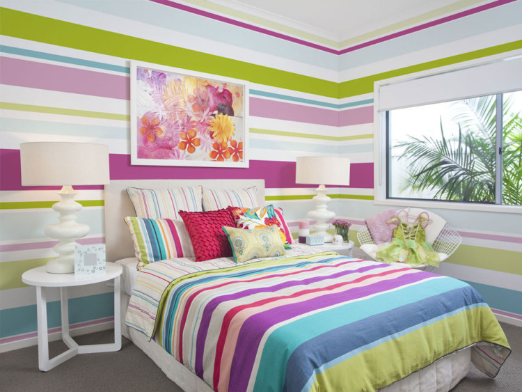 Photo Wallpaper Bright Stripes - Background with Geometric Shape in the Form of Colorful Stripes 60780