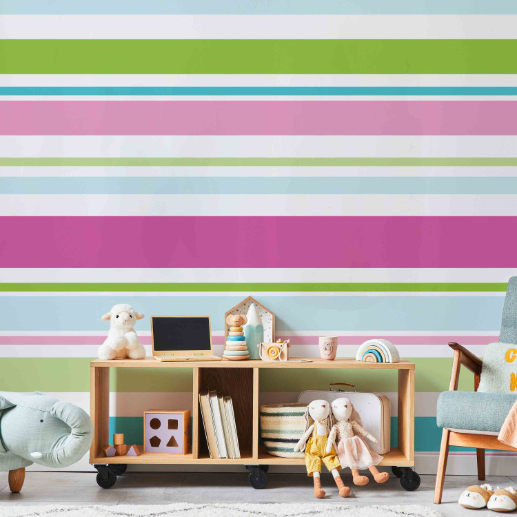 Photo Wallpaper Bright Stripes - Background with Geometric Shape in the Form of Colorful Stripes 60780 additionalImage 4