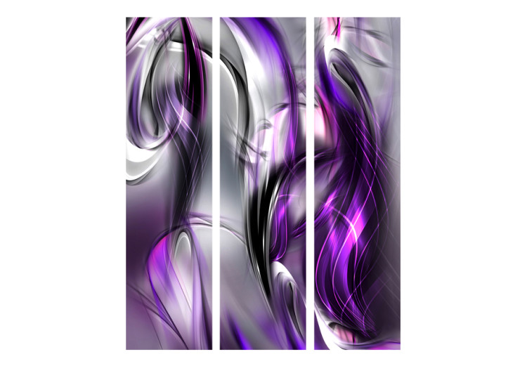 Room Divider Purple Swirls - abstract purple and gray swirling waves 95380 additionalImage 3