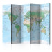 Folding Screen World Map - map with colorful continents and English inscriptions 95680