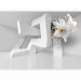 Wall Mural Abstract geometric illusion - lily flowers in a white space 97380 additionalThumb 1