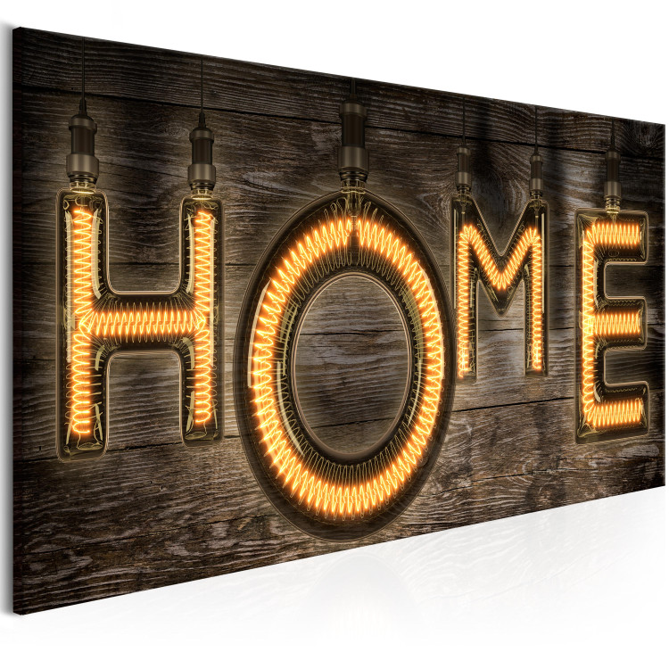Canvas Bulb Home - Bright Inscription on Wooden Texture in Vintage Style 107290 additionalImage 2