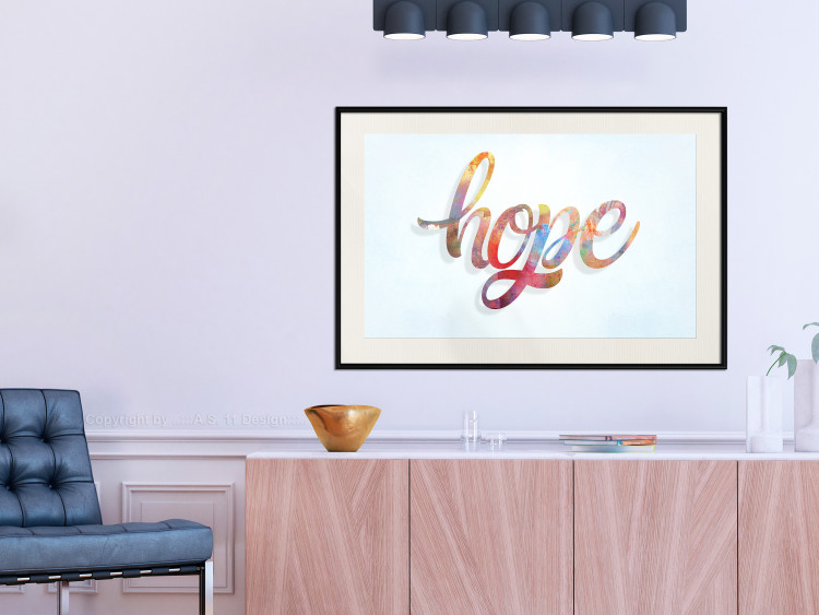 Wall Poster Hope - simple composition with English text on a solid background 114290 additionalImage 22