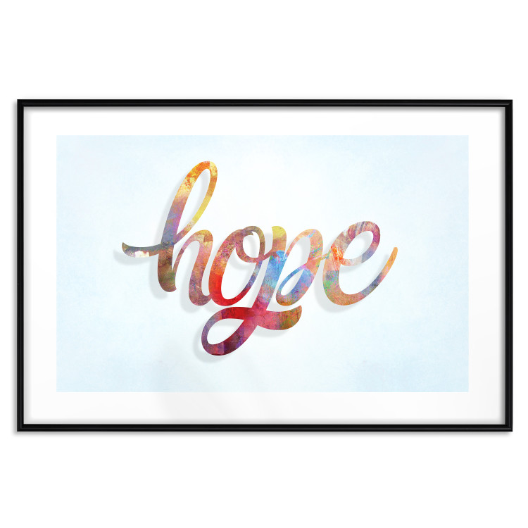 Wall Poster Hope - simple composition with English text on a solid background 114290 additionalImage 17