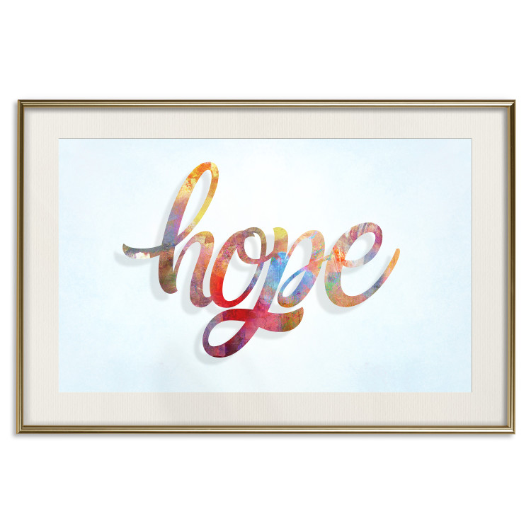 Wall Poster Hope - simple composition with English text on a solid background 114290 additionalImage 19