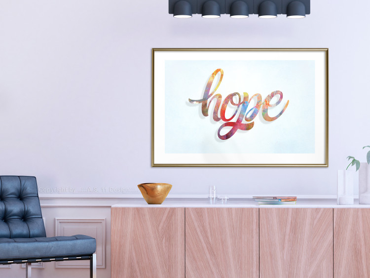 Wall Poster Hope - simple composition with English text on a solid background 114290 additionalImage 13