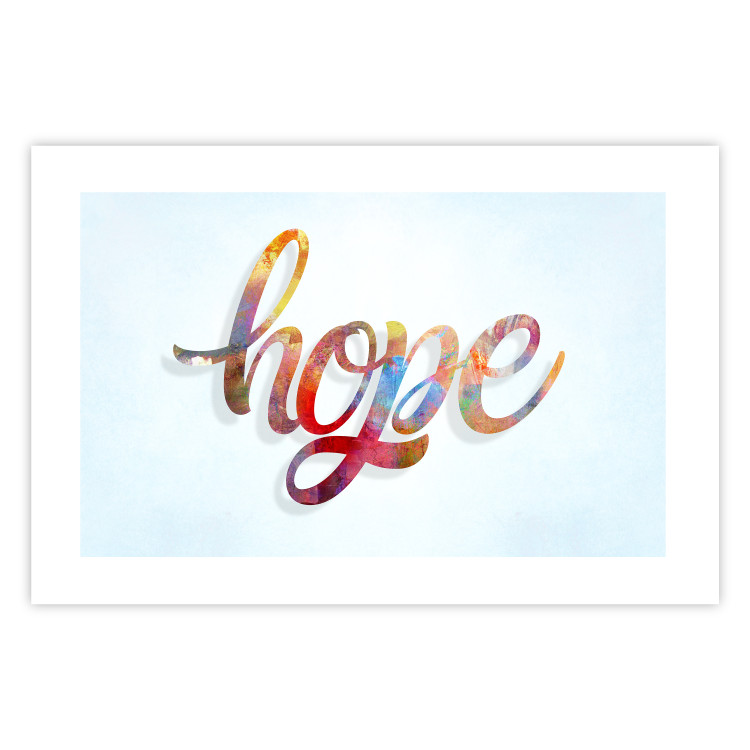 Wall Poster Hope - simple composition with English text on a solid background 114290 additionalImage 25