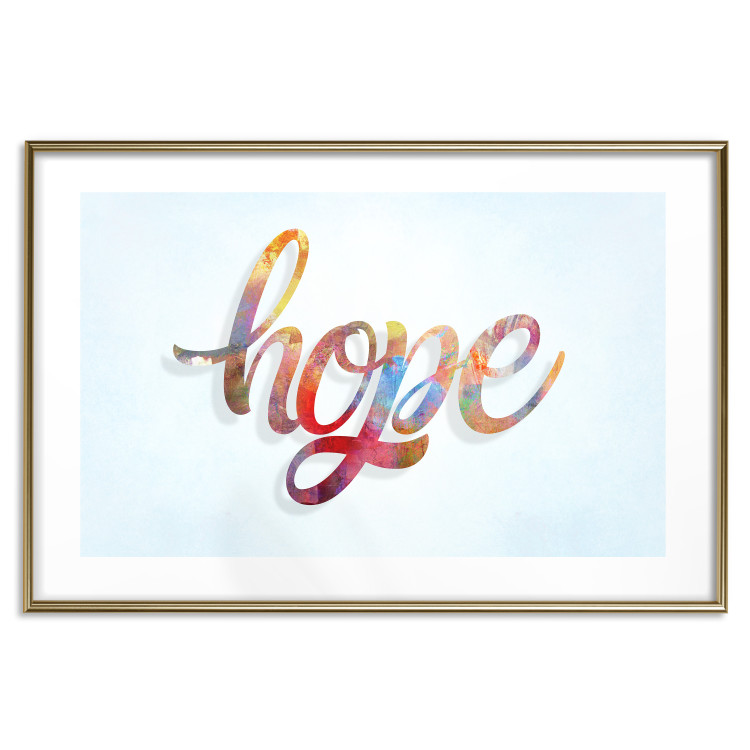 Wall Poster Hope - simple composition with English text on a solid background 114290 additionalImage 14