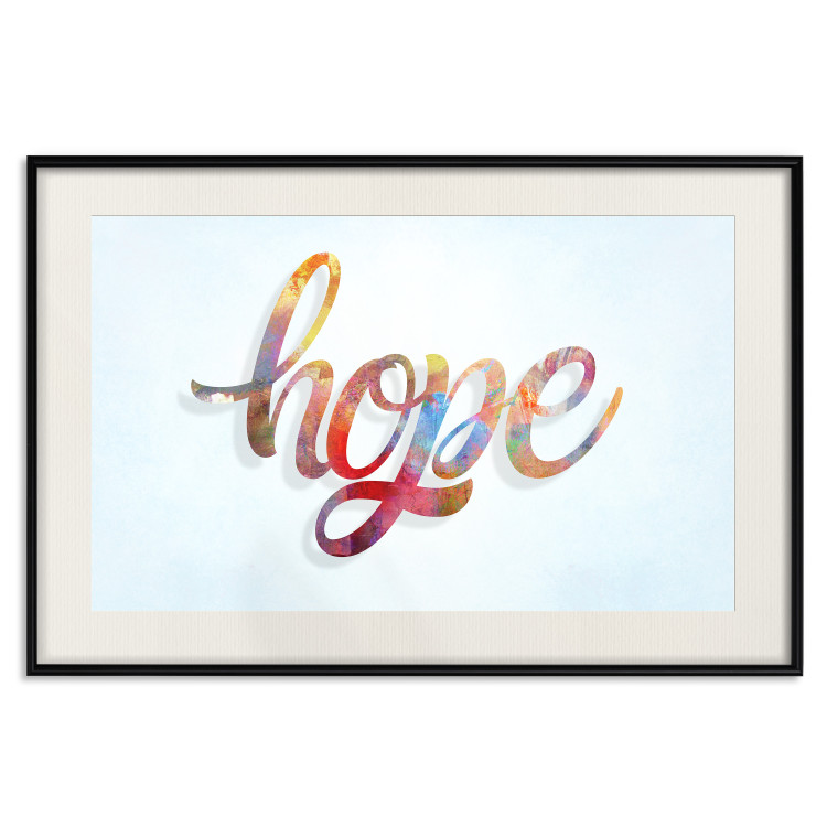 Wall Poster Hope - simple composition with English text on a solid background 114290 additionalImage 18