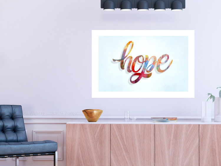 Wall Poster Hope - simple composition with English text on a solid background 114290 additionalImage 4