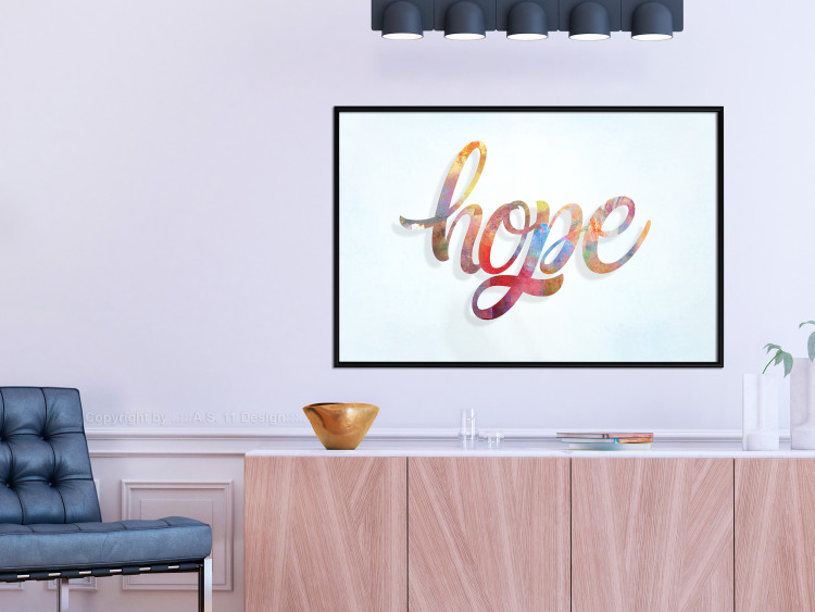 Wall Poster Hope - simple composition with English text on a solid background 114290 additionalImage 3
