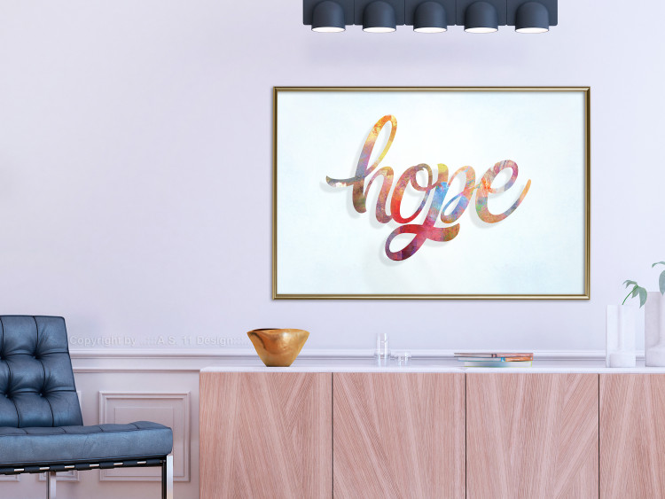Wall Poster Hope - simple composition with English text on a solid background 114290 additionalImage 7