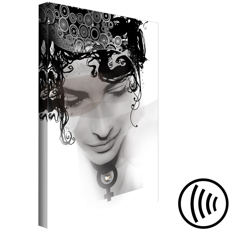 Canvas Art Print Symbol of Femininity (1-part) - Face with Black and White Accents 116390 additionalImage 6