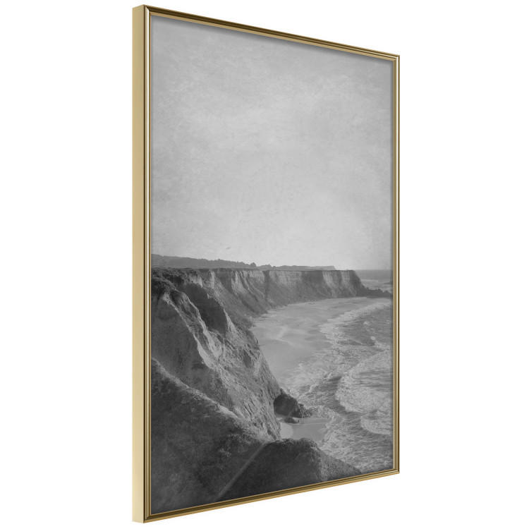Wall Poster Seaside Cliff - black and white seascape with rocky coastline 116490 additionalImage 12