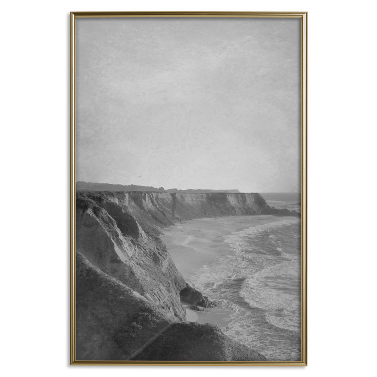 Wall Poster Seaside Cliff - black and white seascape with rocky coastline 116490 additionalImage 16