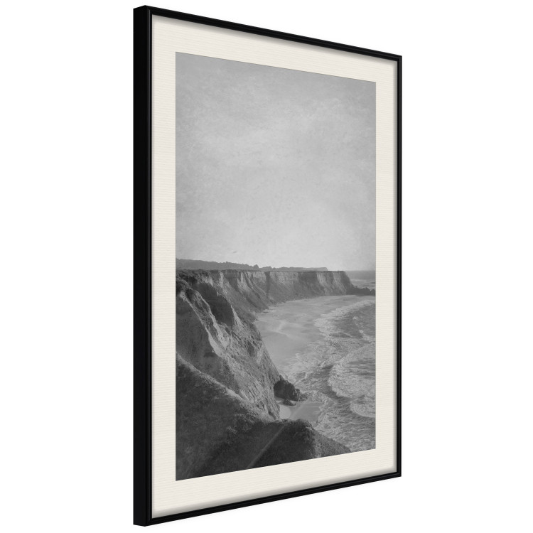 Wall Poster Seaside Cliff - black and white seascape with rocky coastline 116490 additionalImage 3