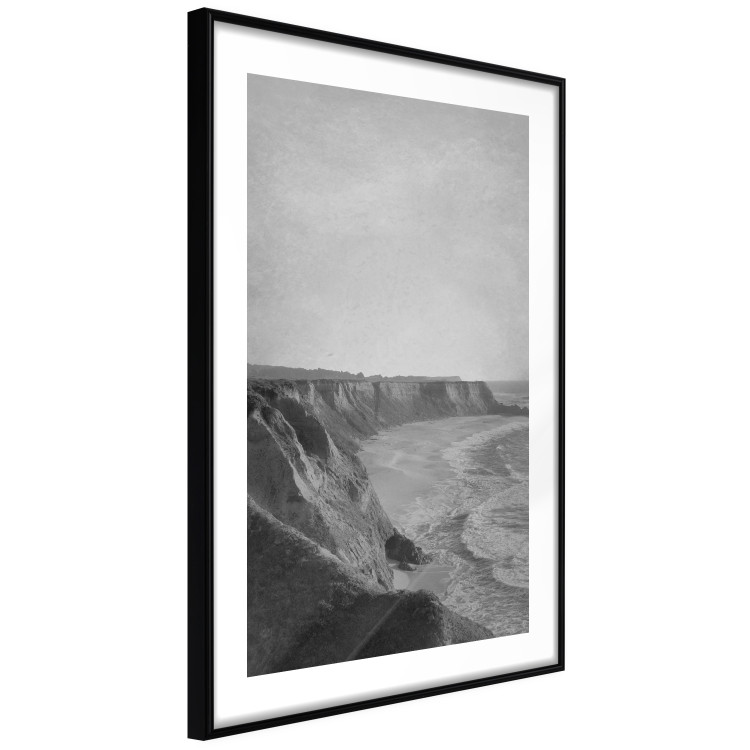 Wall Poster Seaside Cliff - black and white seascape with rocky coastline 116490 additionalImage 13
