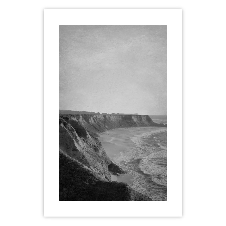 Wall Poster Seaside Cliff - black and white seascape with rocky coastline 116490 additionalImage 19