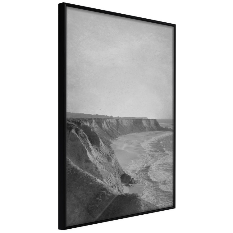 Wall Poster Seaside Cliff - black and white seascape with rocky coastline 116490 additionalImage 10