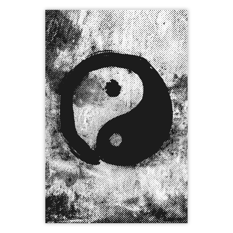 Wall Poster Yin and Yang - black and white abstraction with the Chinese symbol of good and evil 116790
