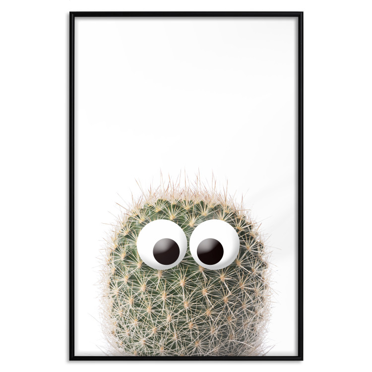 Wall Poster Cactus with Eyes - funny little prickly plant on a solid background 116890 additionalImage 24