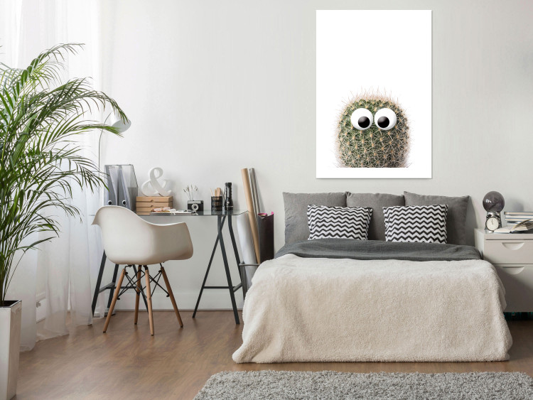 Wall Poster Cactus with Eyes - funny little prickly plant on a solid background 116890 additionalImage 4