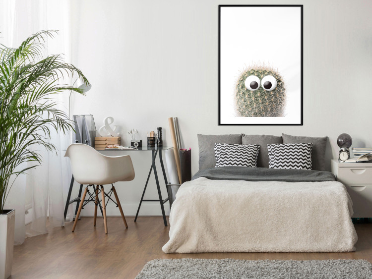 Wall Poster Cactus with Eyes - funny little prickly plant on a solid background 116890 additionalImage 4