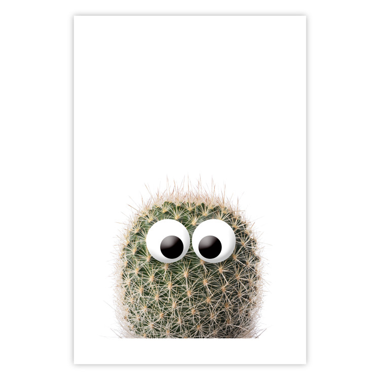 Wall Poster Cactus with Eyes - funny little prickly plant on a solid background 116890 additionalImage 26