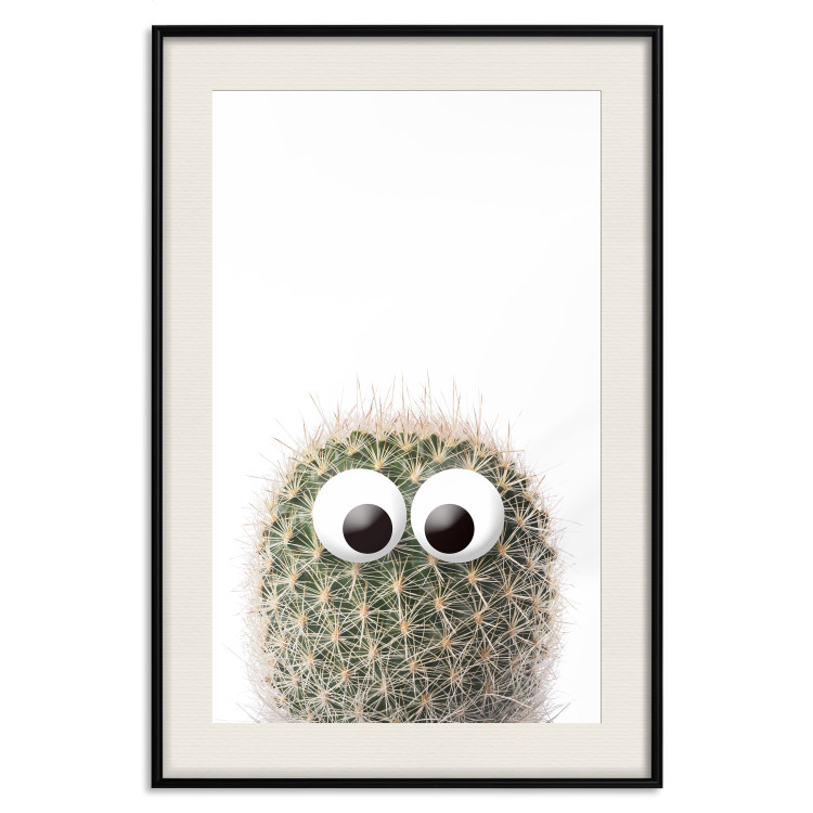 Wall Poster Cactus with Eyes - funny little prickly plant on a solid background 116890 additionalImage 18