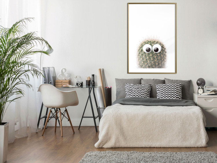 Wall Poster Cactus with Eyes - funny little prickly plant on a solid background 116890 additionalImage 15
