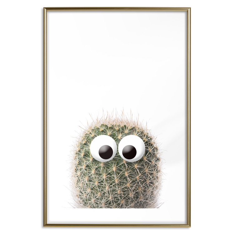 Wall Poster Cactus with Eyes - funny little prickly plant on a solid background 116890 additionalImage 16