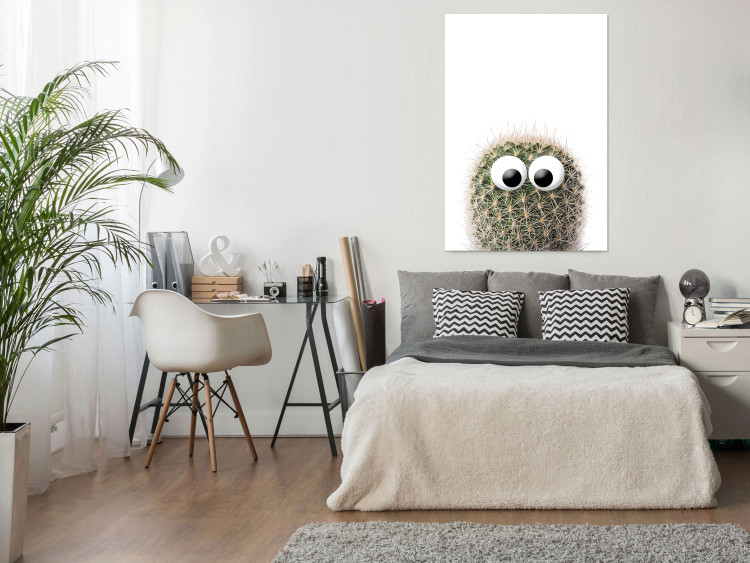 Wall Poster Cactus with Eyes - funny little prickly plant on a solid background 116890 additionalImage 23